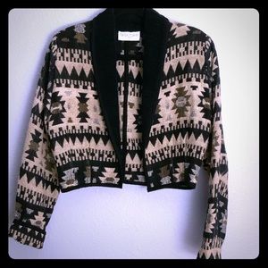 Vintage cropped blazer woven blazer